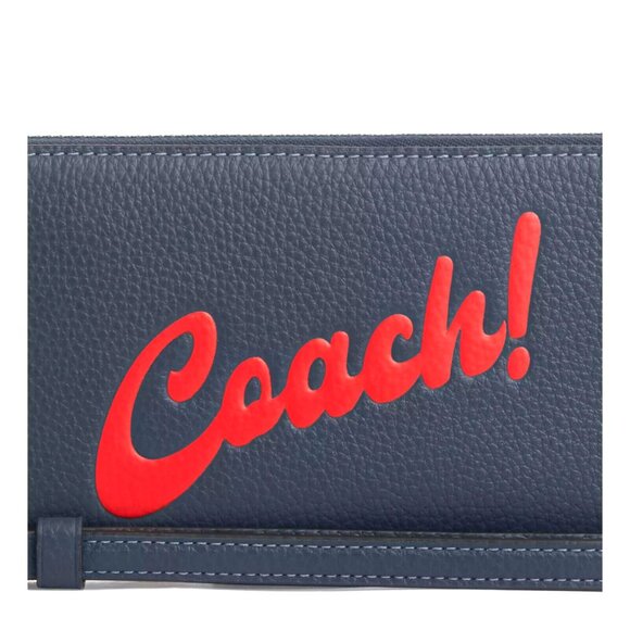 New Coach CU381 Long Zip Around Wallet with Coach Graphic Denim Multi - Picture 4 of 5